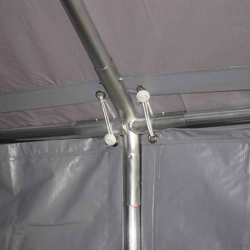 Outsunny Tendone da Giardino per Feste con Porte a Cerniera e Pannelli Removibili 8x4m, Grigio Scuro