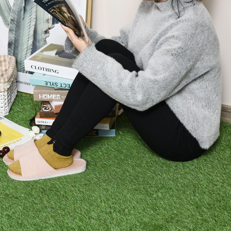 Outsunny Tappeto Erboso Sintetico 4x1m Erba 20mm, Finto Prato Verde Anti-UV Atossico e Drenante per Giardino e Cortile