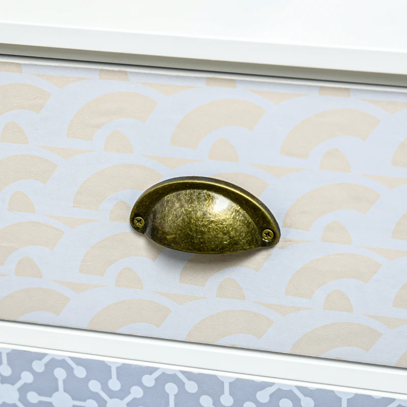 HOMCOM Slim Storage Cabinet Organiser, Chest of Drawers, 5-Drawer Dresser with Metal Handle for Living Room, Bedroom, Purple