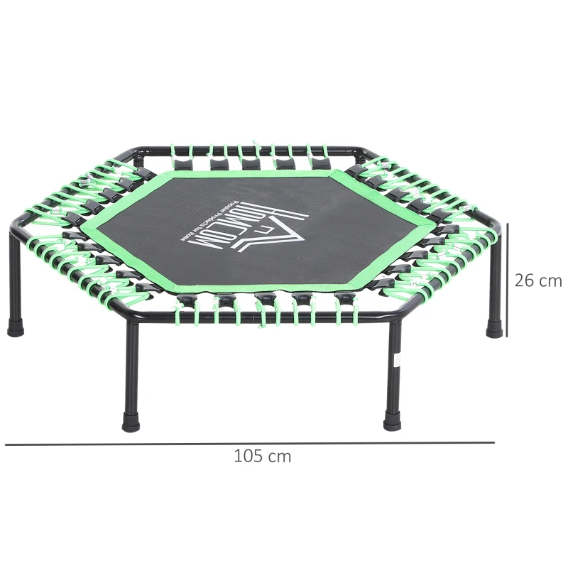 HOMCOM Trampolino Elastico 106cm per Adulti e Bambini in Acciaio - Per Interni, Esterni, Casa, Palestra - Carico: 100Kg