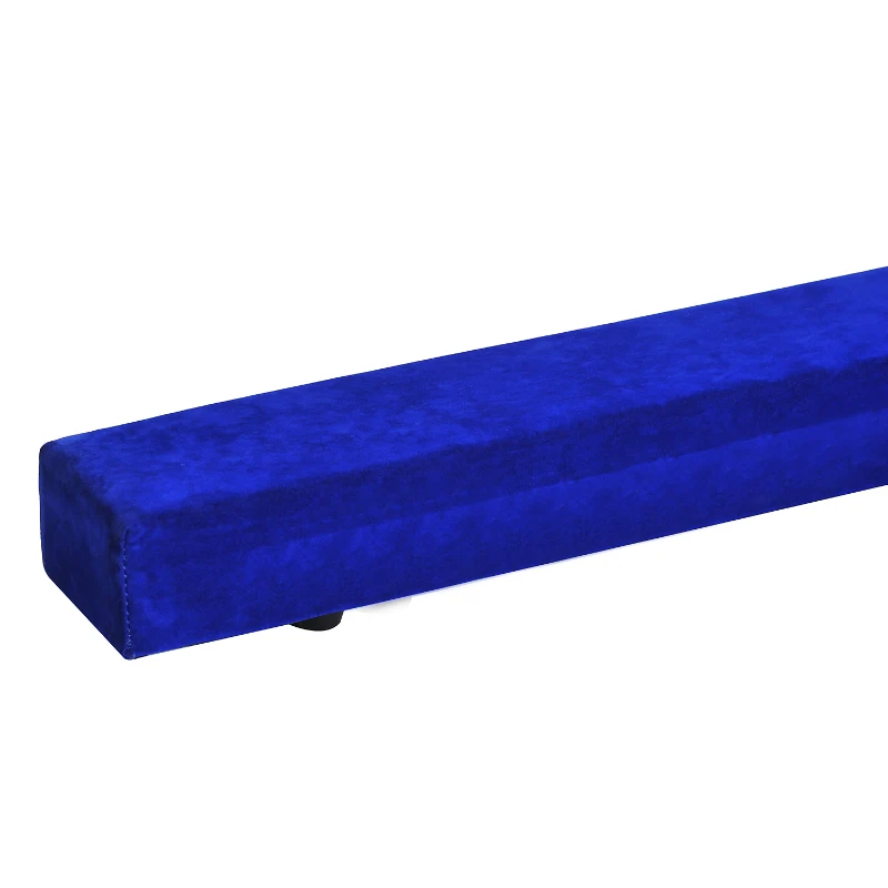 HOMCOM Poutre de gymnastique pliable poutre d'équilibre antidérapante 2,1 m revêtement daim bleu