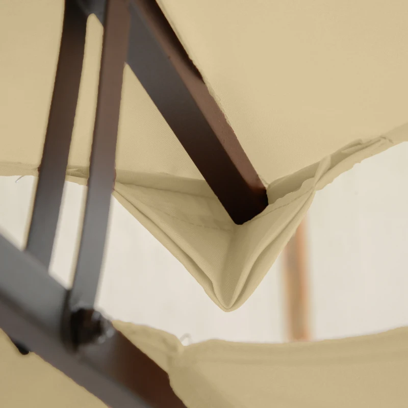 Outsunny Copertura di Ricambio per Gazebo 4x3 m in Poliestere Anti UV con Tetto a 2 Livelli, Crema