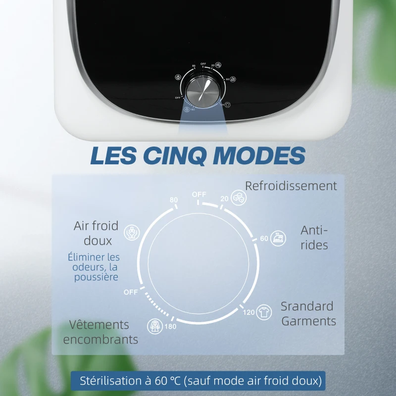 HOMCOM Sèche linge à évacuation électrique 800 W 4 Kg avec 5 modes de séchage, cuve en acier inoxydable, charge frontale