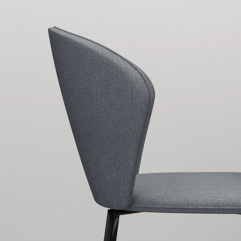 HOMCOM Lot de 2 chaises de salle à manger assise rembourrée en tissu aspect lin pieds en acier stable design moderne gris