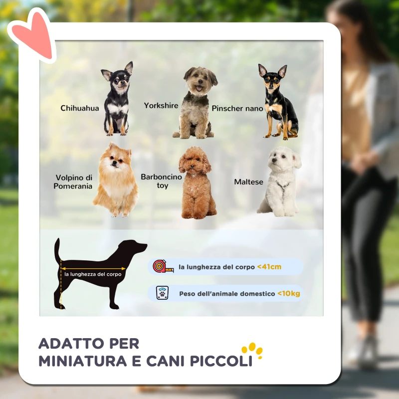 PawHut 2 in 1 Passeggino per Cani Pieghevole a 3 Ruote con Freno, Cestino Portaoggetti e Porta Bottiglia, in Acciaio e Oxford, Grigio e Nero, 109.5x57.5x106.5cm