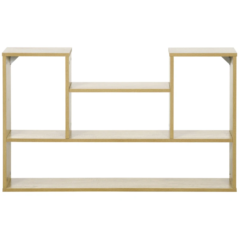 HOMCOM Estantería de Pared con 4 Compartimentos para Sala de Estar Dormitorio Cocina de Melamina de Madera 100x15x60 cm Natural