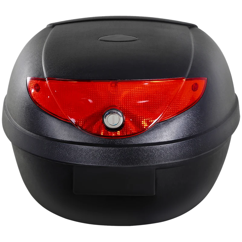 Homcom Coffre pour Casque de Moto 24 L + 2 Clés Noir 40 x 38 x 28 cm