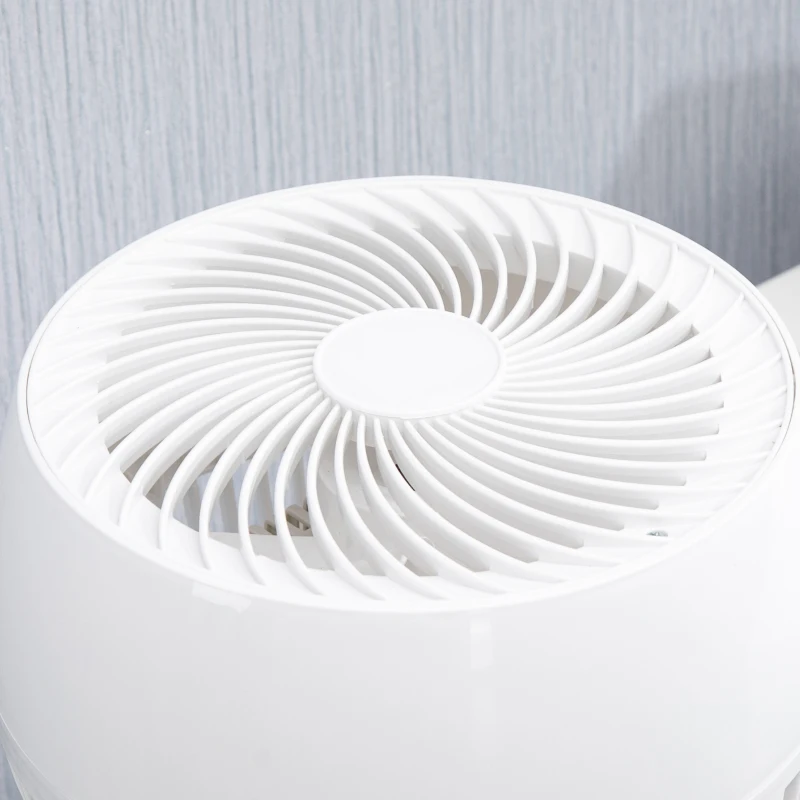HOMCOM Ventilatore da Tavolo 3 Velocità, Oscillazione 70° e Inclinazione 90°, 27x27x34cm, Bianco e Nero