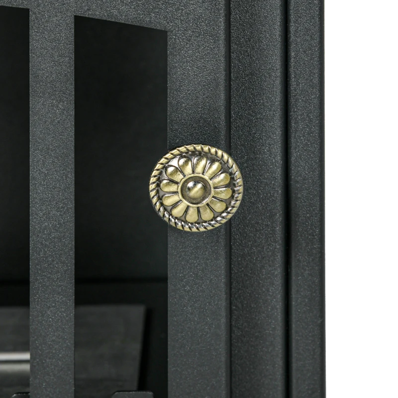 HOMCOM Camino Bioetanolo Stile Classico in Acciaio, Bruciatore da 1.2L per 3 Ore di Durata, 45x28x54cm, Nero