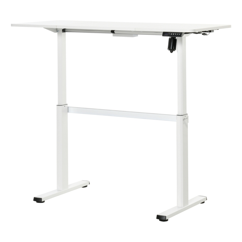 Vinsetto Electric Height Adjustable Standing Desk Sit Stand Desk with Large Desktop, Motor, Stand up Desk for Home Office, White