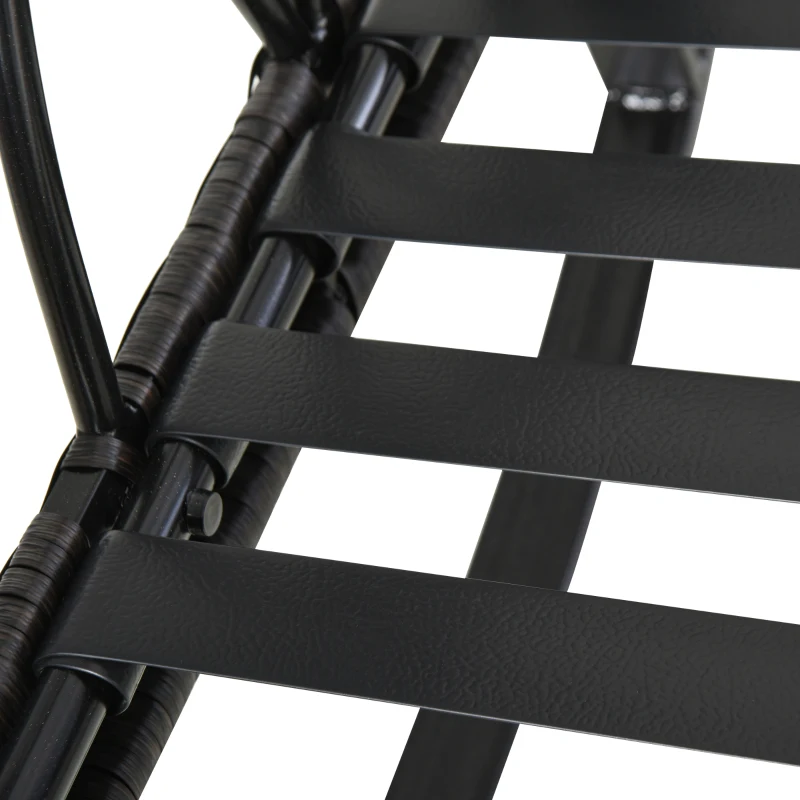 Outsunny Rocking chair fauteuil à bascule grand confort style cosy coussins assise dossier déhoussable beige résine tressée imitation rotin noir