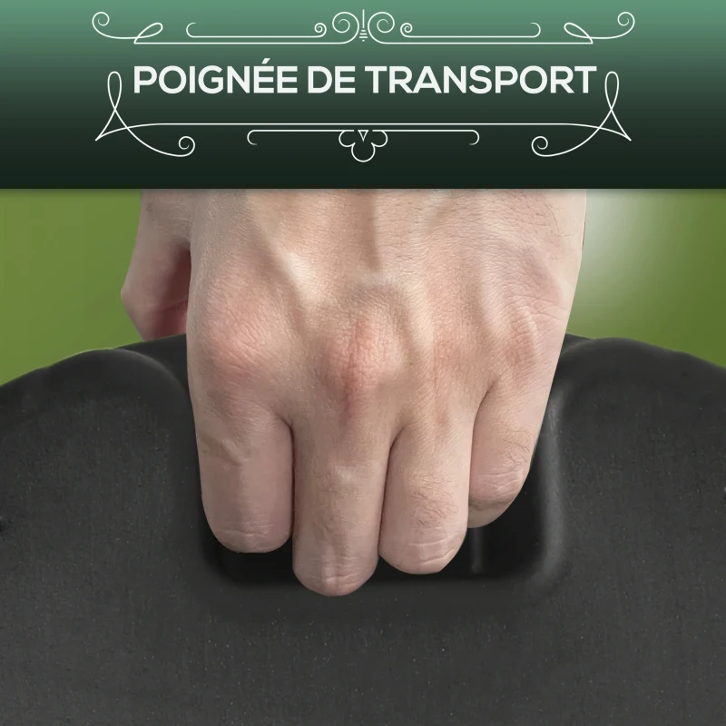 Outsunny Pied de parasol rond base de lestage 15 kg en plastique HDPE poignée intégrée pour mât Ø 24-38 mm dim. Ø 46,5 x 31H cm