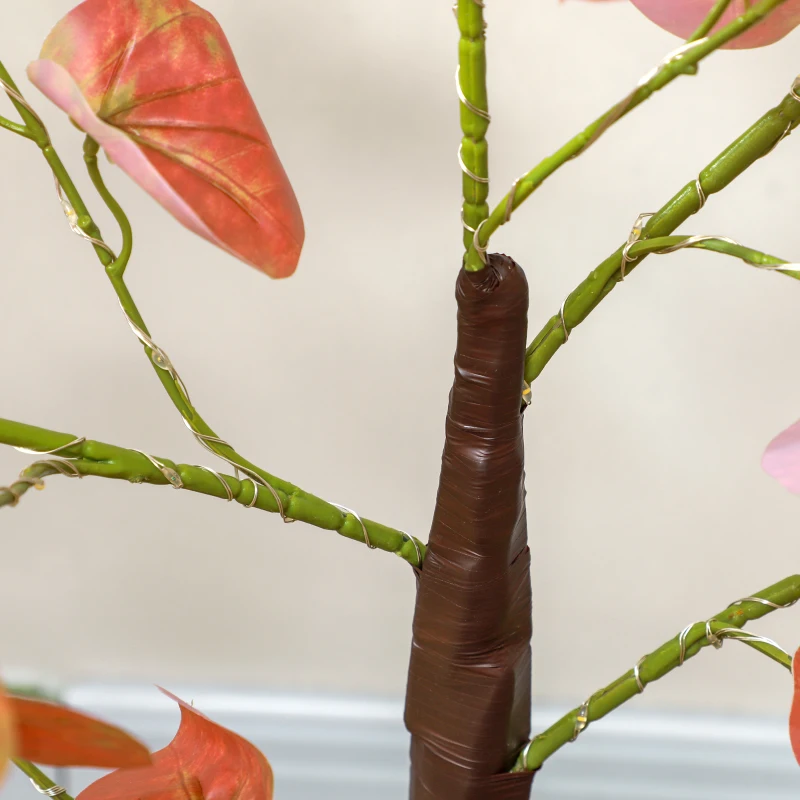 HOMCOM Lámpara de Árbol 120 cm con 175 Luces LED y Base Decoración Navidad para Interiores y Exterior Naranja