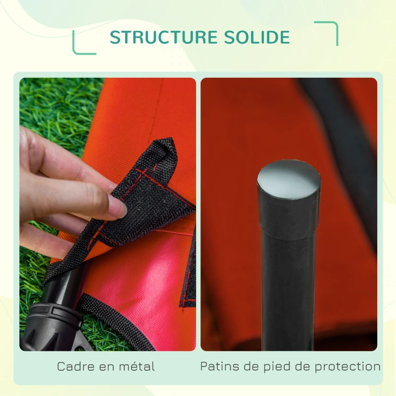 PawHut Lit surélevé pour chiens chats animaux de compagnie tissu oxford textilène micro-perforé 61 x 46 x 18 cm rouge et noir