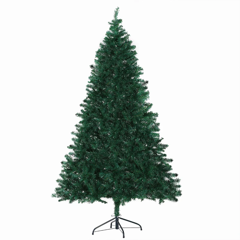 HOMCOM Albero di Natale Artificiale Alto 180cm con 1000 Rami Rigogliosi Base in Acciaio