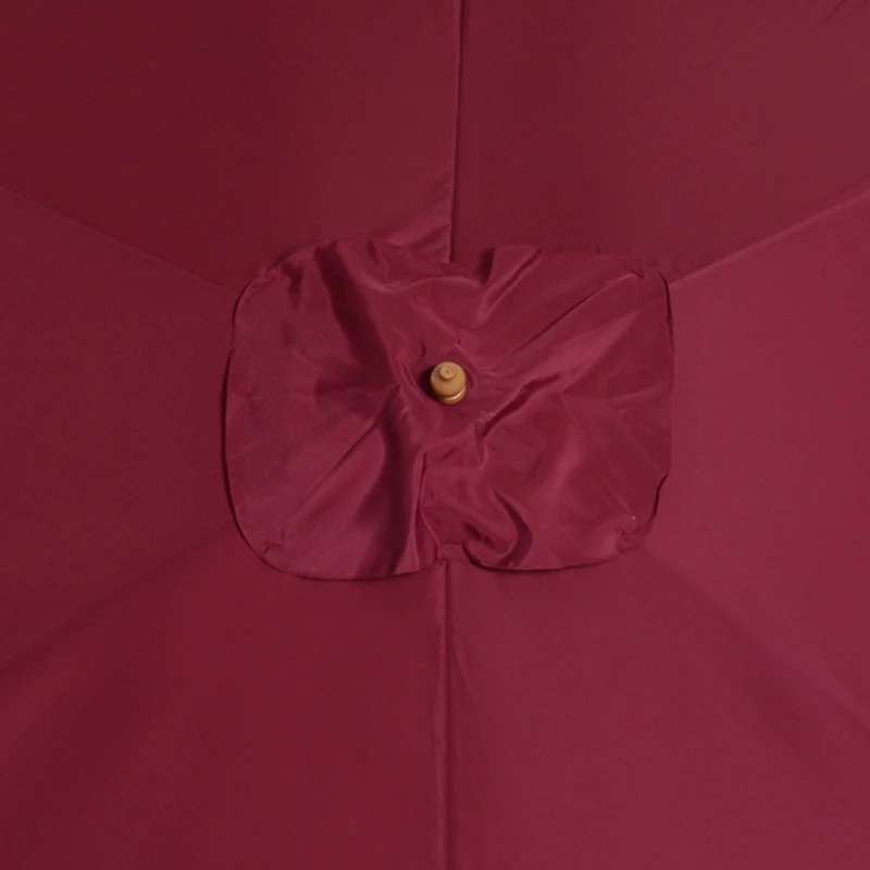 Outsunny Ombrellone 2x3 m da Giardino Impermeabile a 8 Stecche, in Legno e Bambù, Bordeaux