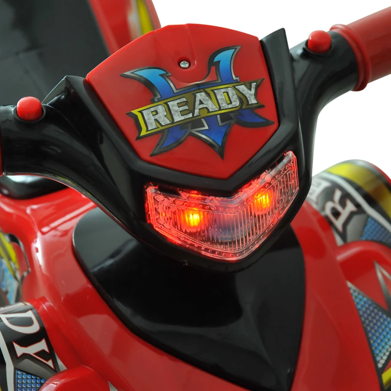 HOMCOM Porteur Enfants Quad 12-36 Mois dim. 60L x 38l x 42H cm Effets Lumineux et sonores Rouge Noir