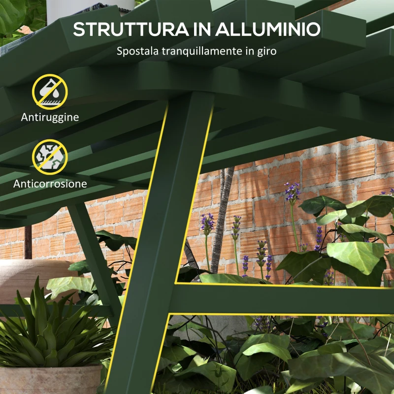 Outsunny Panchina da Esterno in Alluminio a 2 Posti a Doghe, 123x67x79cm, Verde