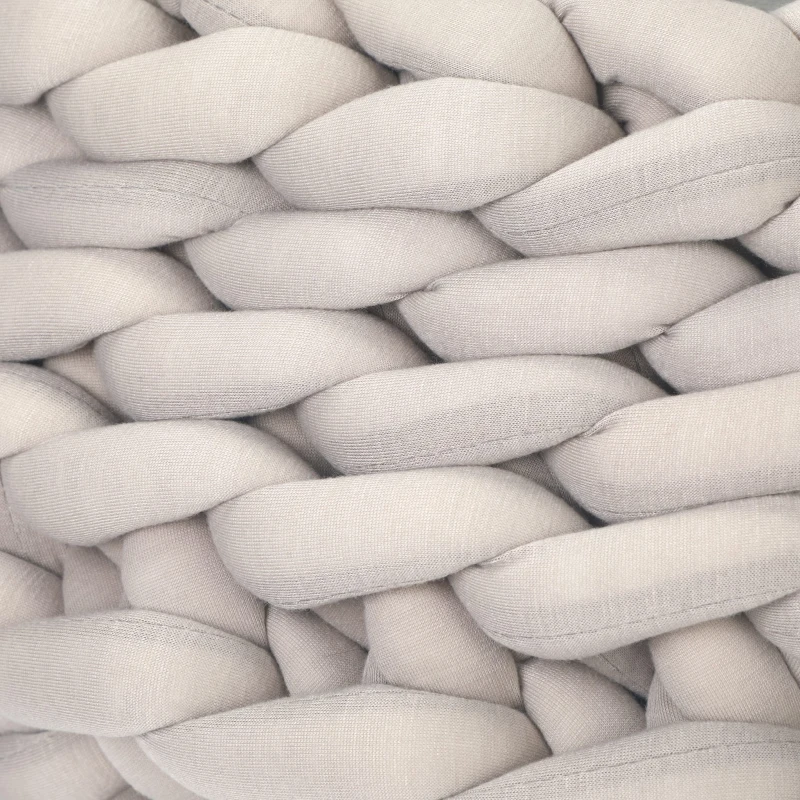 PawHut Panier pour chien et chat de 50 cm de diamètre effet tressé tricot - coussin amovible et lavable en Machine - beige