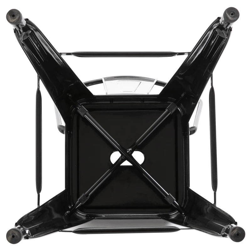 HOMCOM Lot de 4 tabourets de Bar Empilable Chaise de Bar Industriel avec Dossier Repose-Pied Hauteur d'Assise 76 cm métal Noir