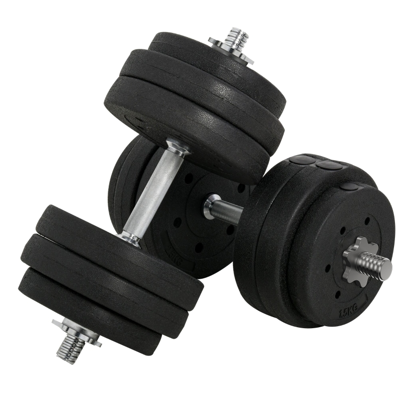 HOMCOM Ensemble d'haltères courtes total 10 Kg - entraînement