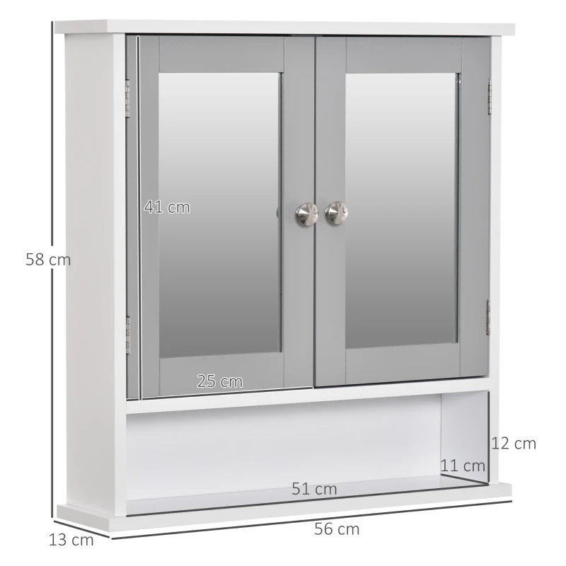 kleankin Bathroom Wall Storage Cabinet - Grey