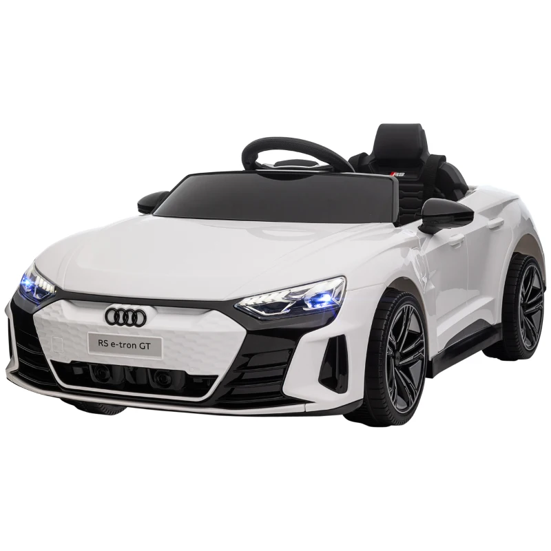 HOMCOM Voiture électrique enfant 12 V - véhicule électrique avec télécommande parentale fournie - V. Max. 5 Km/h - effets sonores, lumineux - Audi RS E-tron GT blanc(m-10)