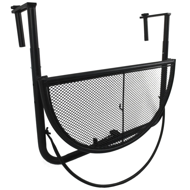 Outsunny Table Suspendue pour Balcon dim. 60L x 45l cm Hauteur réglable 3 Niveaux métal époxy Noir