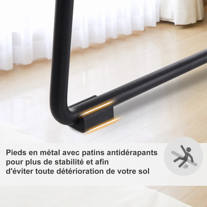 HOMCOM Lot de 2 chaises salle à manger chaise de salon avec accoudoirs pieds en métal 58 x 51 x 82 cm noir