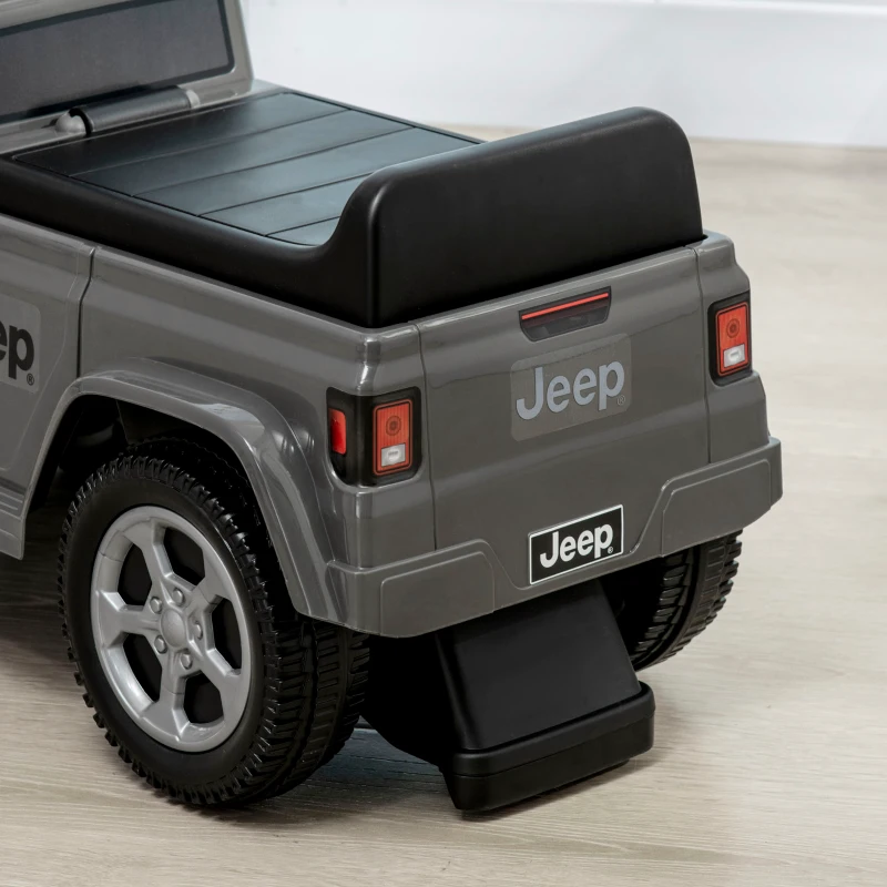 AIYAPLAY Porteur trotteur enfants voiture licence jeep 18-36 mois coffre - 63,5 x 29 x 42 cm Gris
