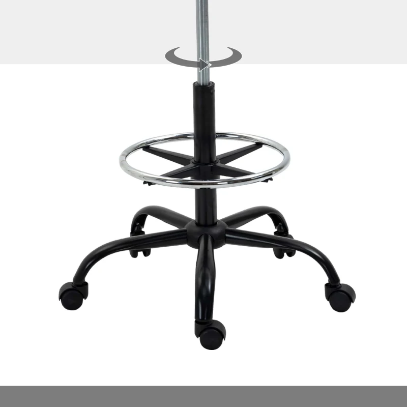 Vinsetto Lot de 2 chaises de bureau fauteuil de bureauassise haute réglable 105-125H cm tabouret de bureau pivotant 360° lin gris