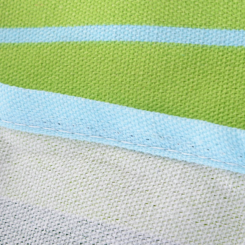 Outsunny Hamaca de Algodón para Jardín 200x150 cm Hamaca Colgante Portátil Carga Máx. 180 kg para Acampar Piscina Camping Rayas Multicolor