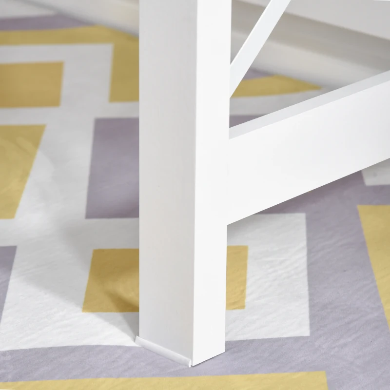 HOMCOM Bureau avec rangement bureau bibliothèque bureau en bois moderne avec étagères et grand plateau pour petits espaces bureau à domicile chambre à coucher, 105 x 50 x 137,5 cm, blanc