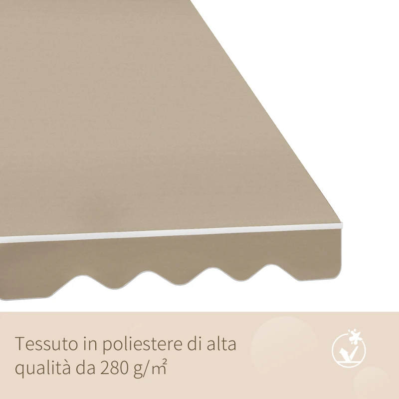 Outsunny Tenda da Sole a Caduta con Rullo Avvolgibile e Angolazione Regolabile 0-120°, 180×70cm, Beige
