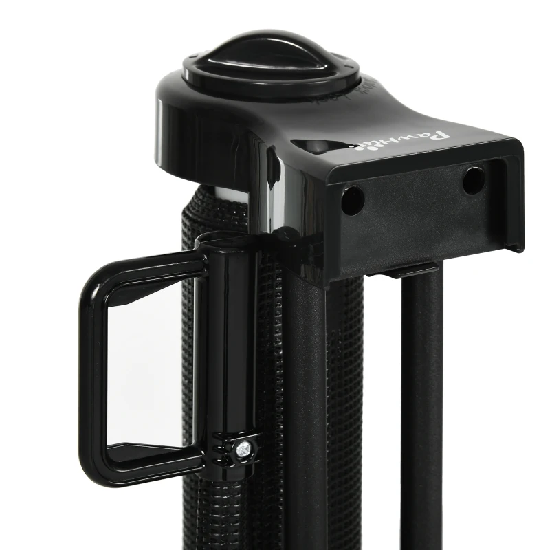 PawHut Puerta de Seguridad Extensible 0-150 cm Barrera Retráctil para Mascotas para Escaleras 165x10,7x85 cm Negro
