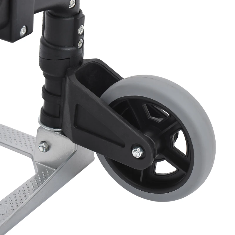 HOMCOM Carrello Portapacchi Pieghevole max 70kg con Maniglie Telescopiche e Altezza Regolabile, 41x38.5x100 cm, Argento