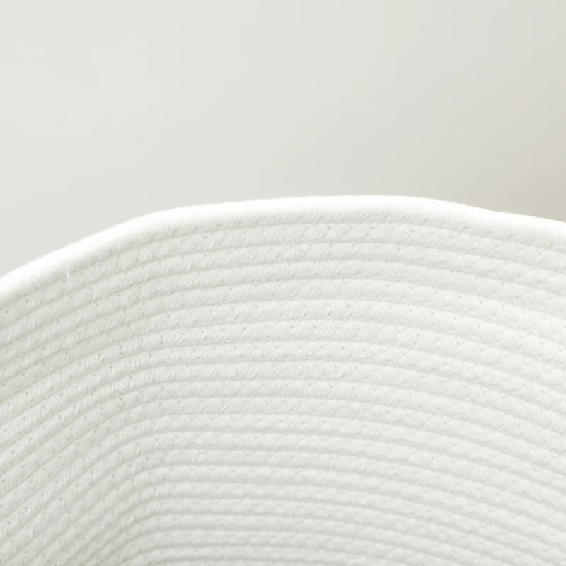 HOMCOM Panier à linge 36L, corbeille à linge en coton avec poignées pliable, 38 x 45cm, blanc crème