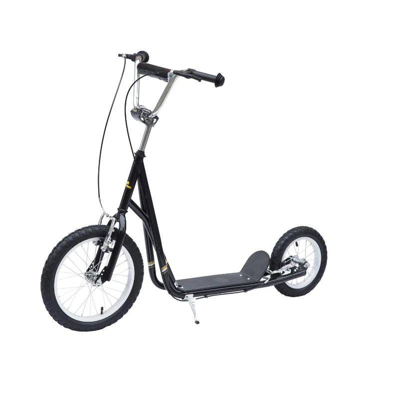 HOMCOM Scooter Monopattino Manubrio Regolabile Portata 100kg Bambini Acciaio 125x58x92-100cm Nero