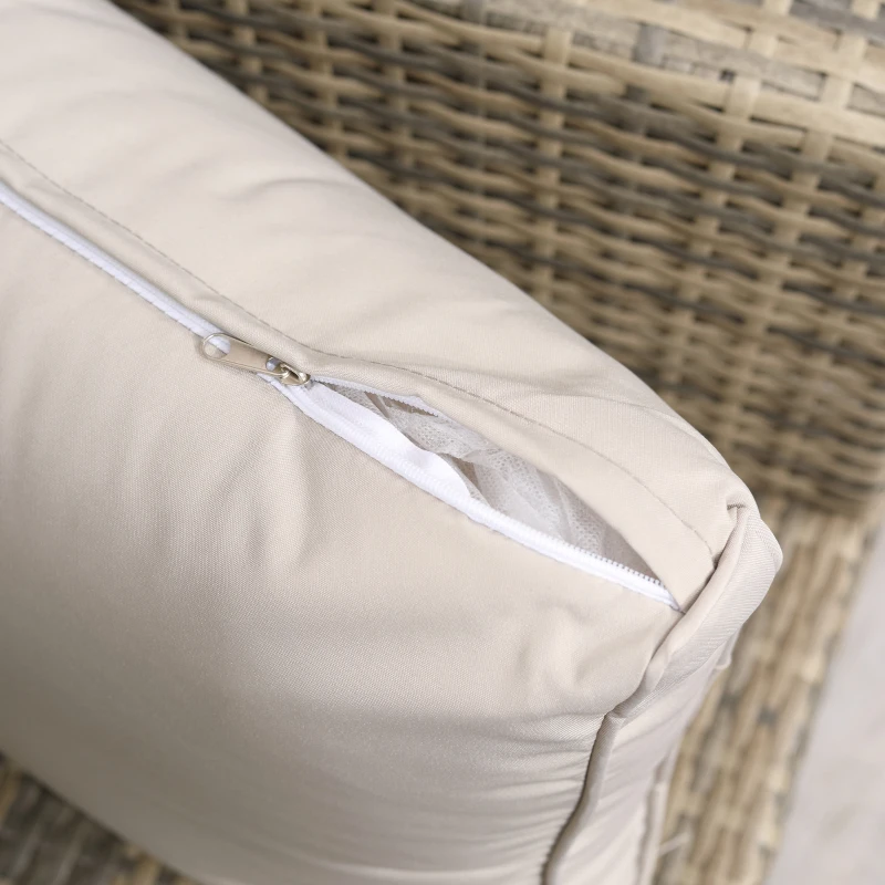 Outsunny Set da Giardino 6 Pezzi in Rattan con Divani, Poltrone e Tavoli Contenitore, Beige