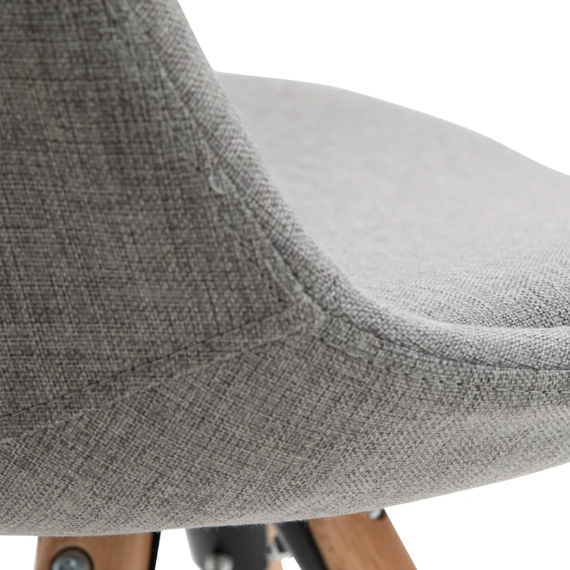 HOMCOM Lot de 2 Chaise de Salle à Manger, Chaise de Cuisine, Design Simple Moderne, revêtement Tissu en Lin, siège Dossier Confortable, Rembourrage Mousse, Pieds Bois, 48 x 56 x 87 cm, Gris