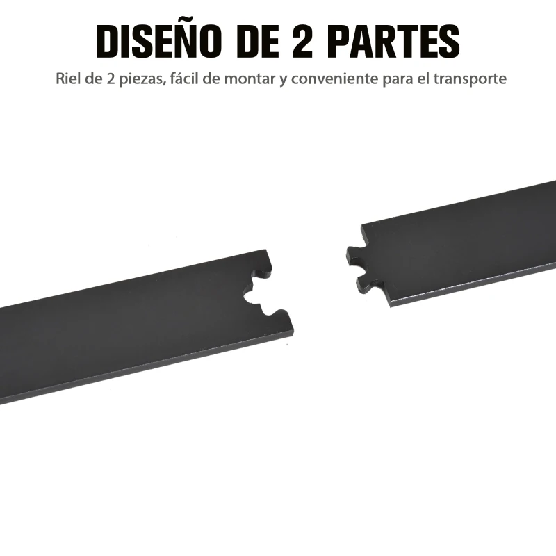 HOMCOM Herraje Puerta Corredera 200 cm Kit de Puerta Corredera de Madera Acero al Carbono Baño Cocina Dormitorio Negro