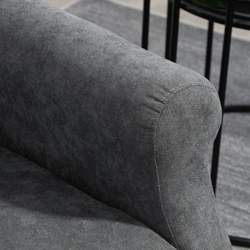 HOMCOM Poltrona Reclinabile Alzapersona con Telecomando, in Tessuto Effetto Lino, 74x94x111 cm, Grigio Scuro