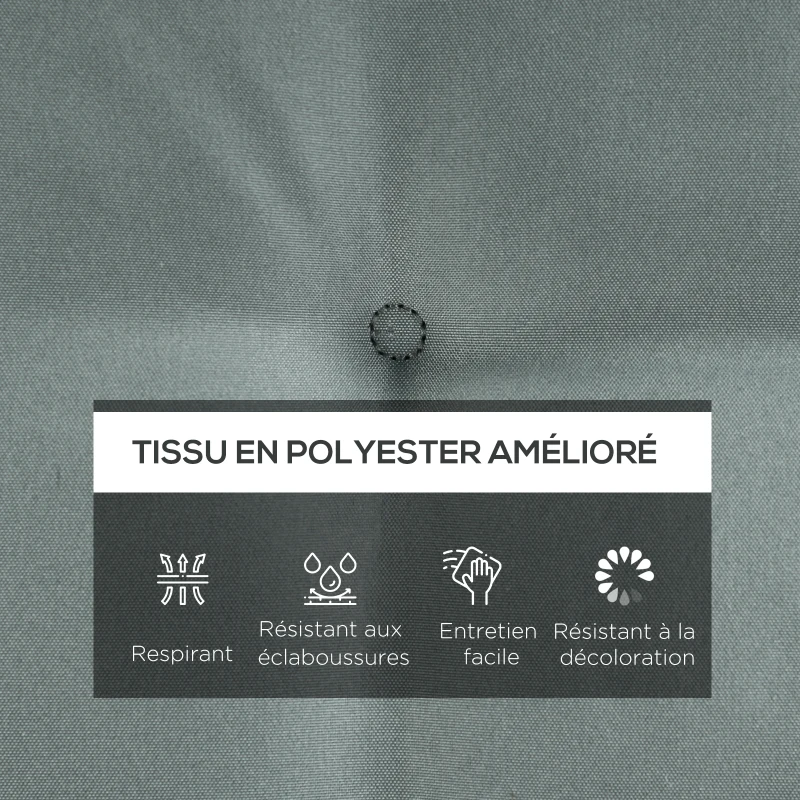 Outsunny Lot de 4 Coussins de chaise de jardin capitonné Rembourrage 4 cm Tissu Polyester dim. 43L x 41l cm Gris