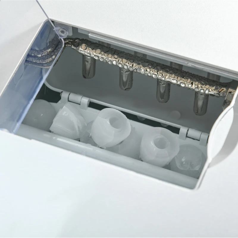 HOMCOM 3L Ice Maker Machine and Water Dispenser, 12kg in 24H, 2 Sizes 9 Ice Cubes Ready in 6-10 Mins Ice Machine, Silver