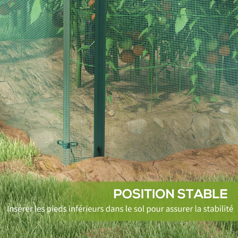 Outsunny Serre de jardin cage de culture pour plantes de jardin porte zippée tubes en acier galvanisé 240 x 120 x 110 cm vert