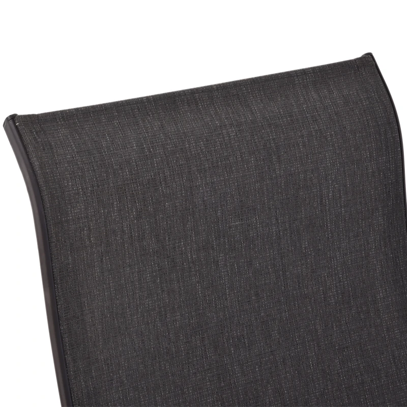 Outsunny Ensemble salon de jardin 5 pièces : 2 chaises longues inclinables, 2 repose-pied amovibles + table basse métal époxy textilène noir