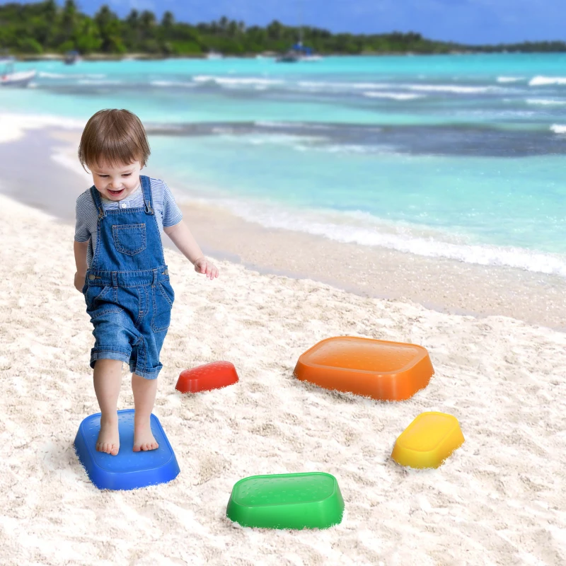 ZONEKIZ Juego de Equilibrio Infantil Set de 5 Piezas para Entrenamiento de Equilibrio y Coordinación 36x27,5x31 cm Multicolor