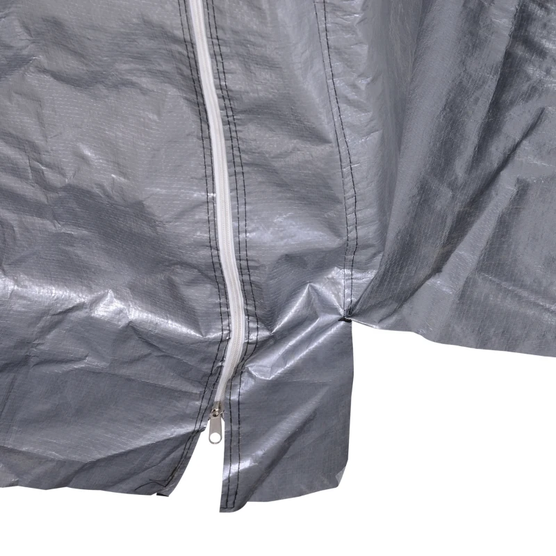 Outsunny Casetta da Giardino e Tenda Garage 2x2m per Auto e Bici, Acciaio e Copertura Anti-UV, Grigio