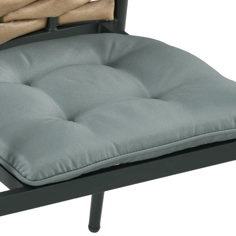 Outsunny Lot de 4 Coussins de chaise de jardin capitonné Rembourrage 4 cm Tissu Polyester dim. 43L x 41l cm Gris