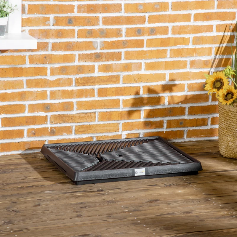 PawHut Litière Bacs à litières pour chiens Gazon synthétique  Toilettes Chien Portables à pelouse tiroir à déjection 63L x 51l x 6H cm Noir Vert